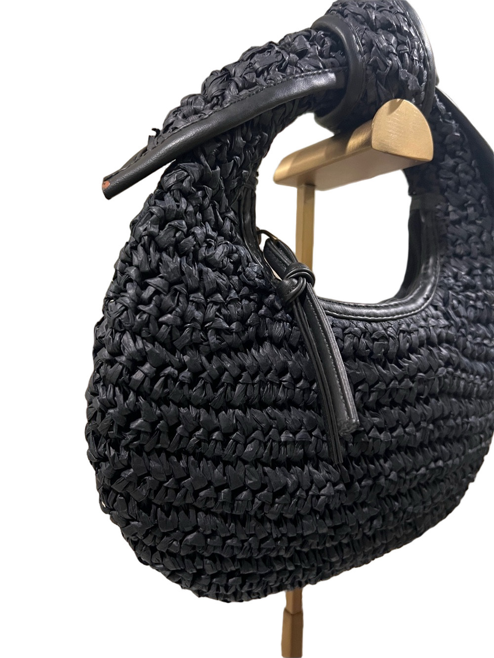 Black Woven Mini Bag for Summer! EUC - Picture 4 of 8
